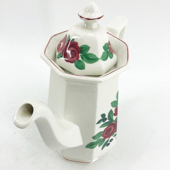 Adams Bridgwater English Ironstone Coffee Pot with Lid from England 9.5 x 8.5 - Picture 7 of 14